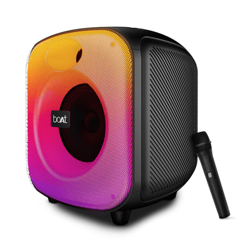 boAt PartyPal 65 Pro | Bluetooth Speaker with 42W Sound, RGB LEDs, Wireless Mic, 8H Playback & TWS