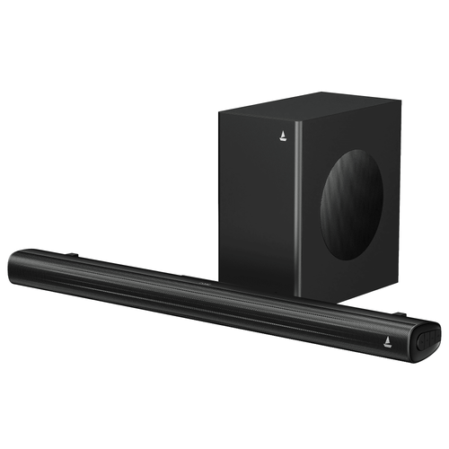 boAt Aavante Quake Plus | 200W Bluetooth Soundbar, 2.1 Channel with Wired Subwoofer, Multi-Connectivity, Wall Mountable