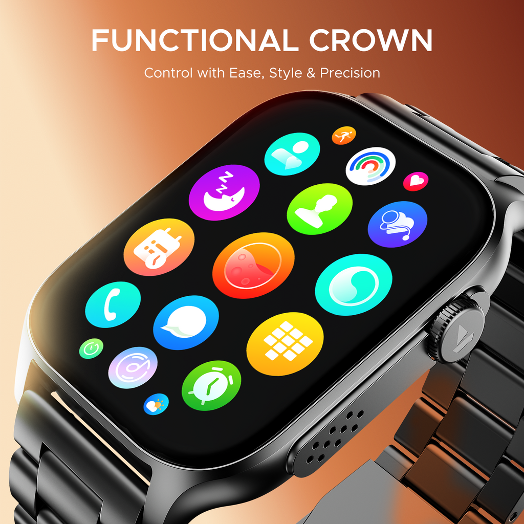 boAt Ultima Ember | Smartwatch with 1.96" AMOLED Display, Cloud Watch Faces, Functional Crown, BT Calling