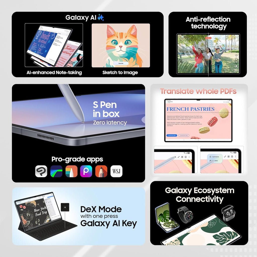 Samsung Galaxy Tab S10 Plus [Smartchoice], S Pen in-Box, 31.5 cm (12.4 inch) Dynamic AMOLED 2X Display, 12 GB RAM, 256 GB Storage, Wi-Fi Tablet, Moonstone Gray