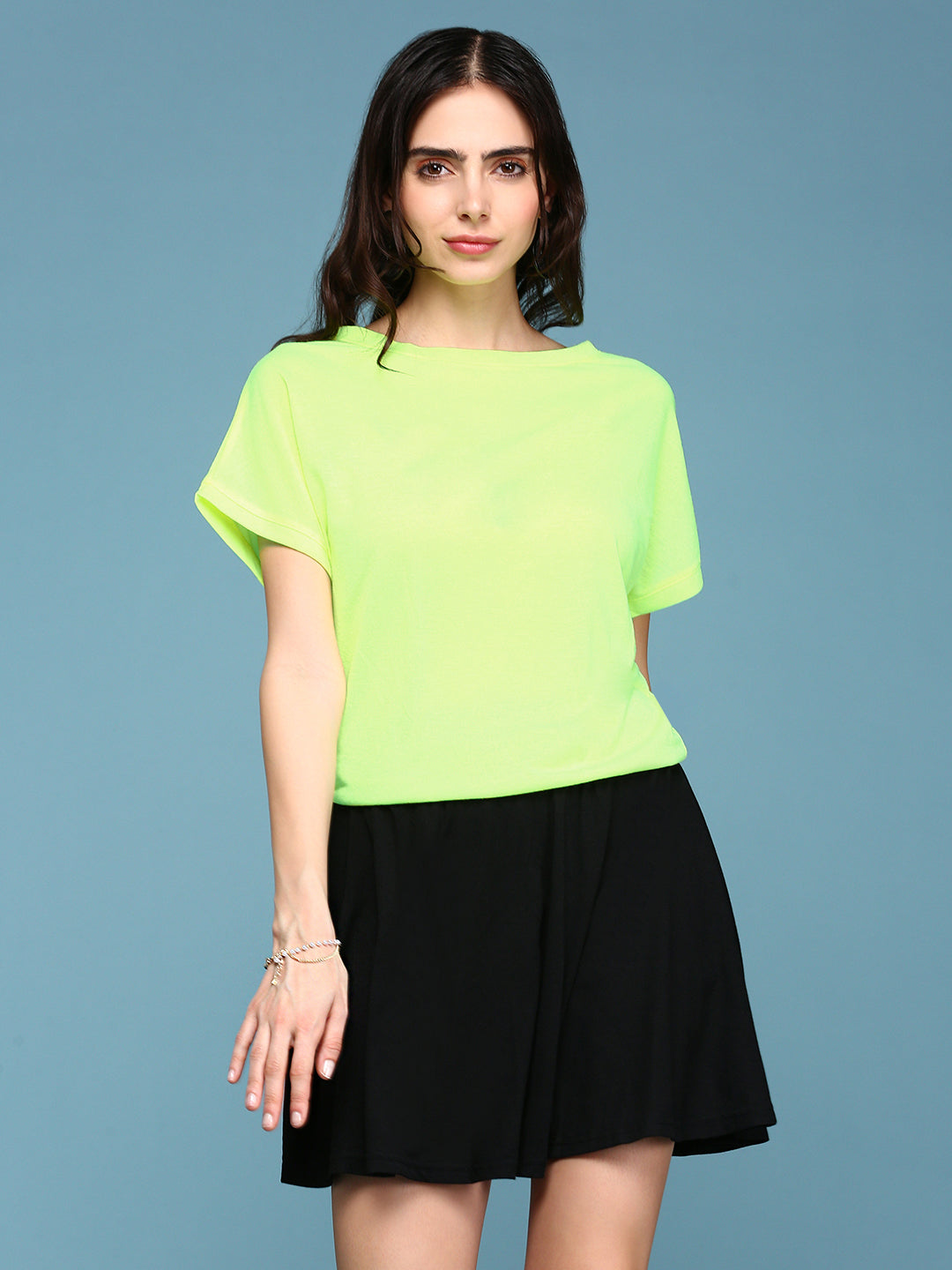 Women's Green Colour blocked Extended Sleeves Peplum Dress