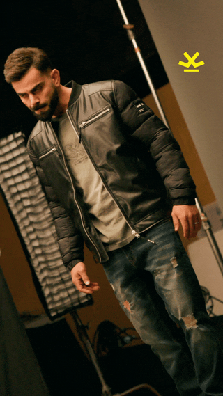 Men's Casual Slim Fit Biker Jacket | Black