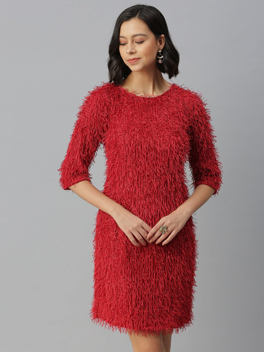 Women's Red A-Line Mini Dress