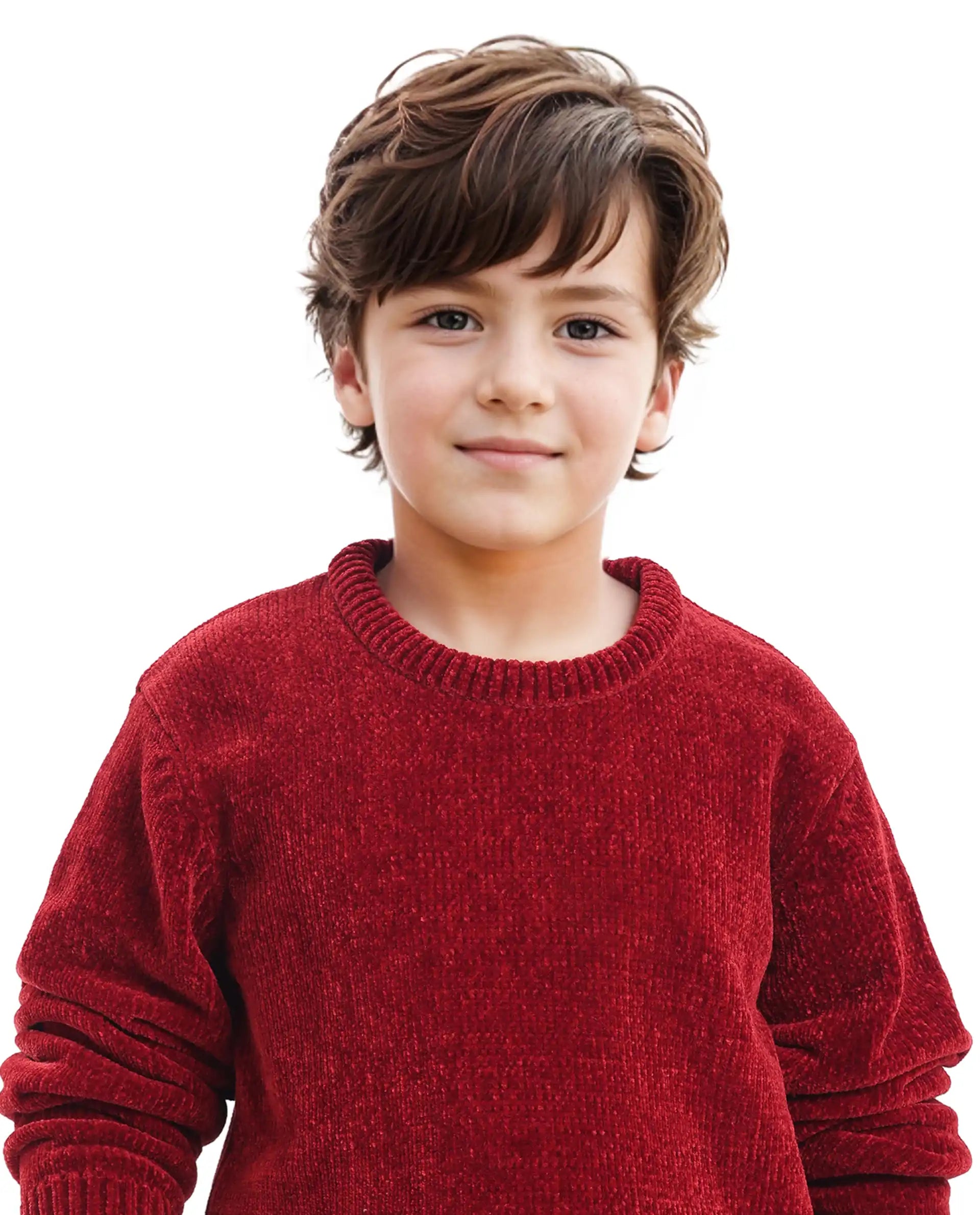 Rare Ones Kids Chenli Red Full Sleeve Solid Regular Fit Sweater