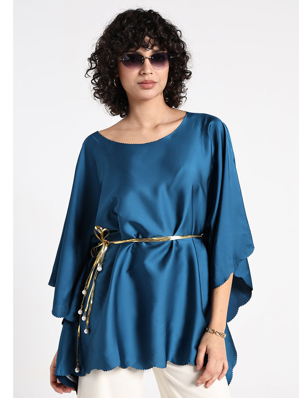 Women's Blue Kaftan Top
