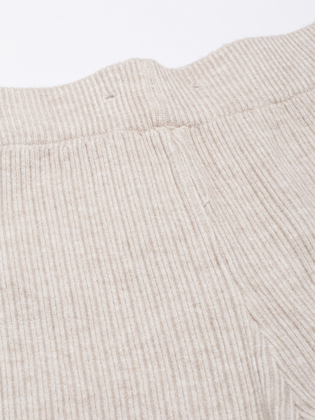 Women's Beige Mid-Rise Comfort Straight Fit Casual Trousers