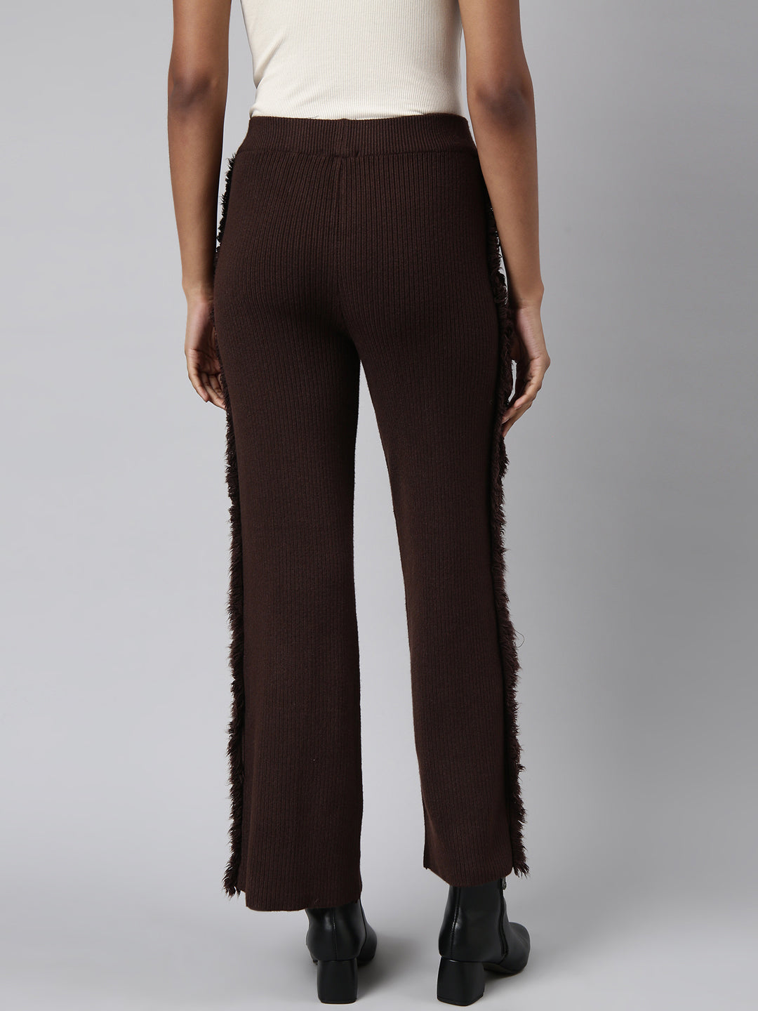 Women's Brown Comfort Straight Fit Trouser