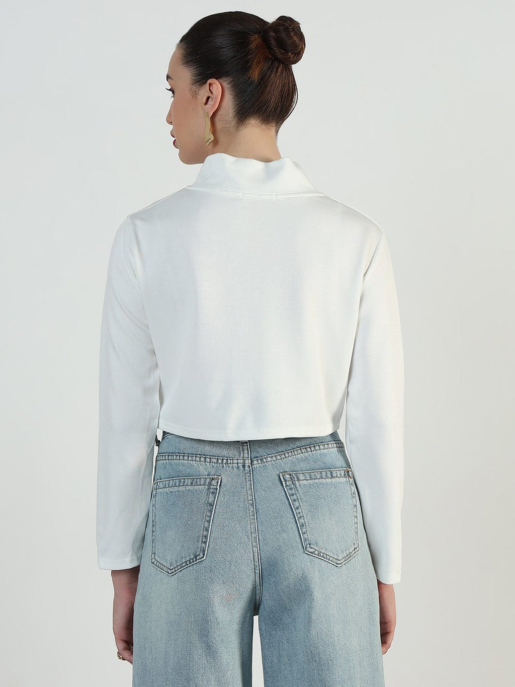 Women's White High-Low Short Top
