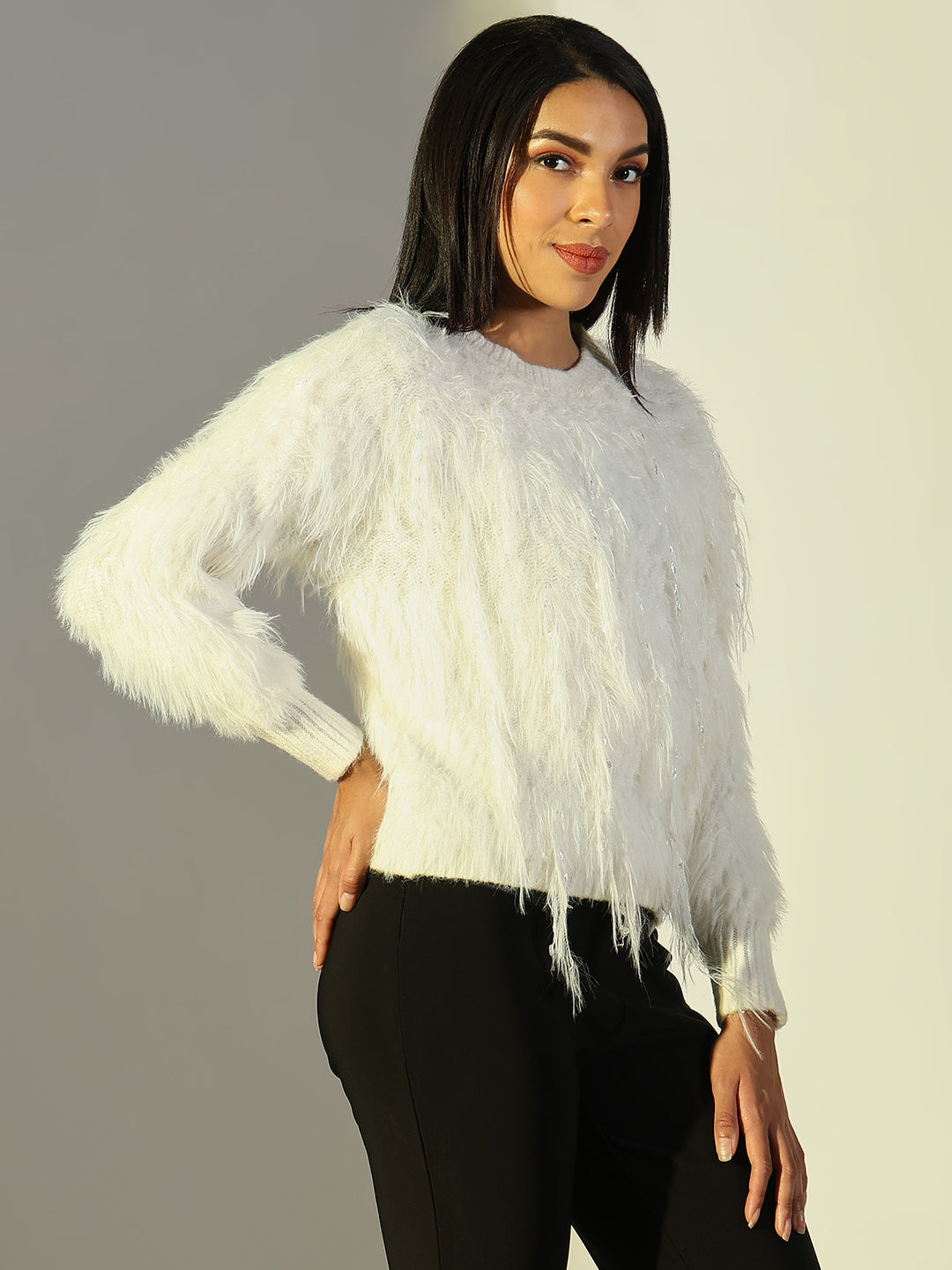 Women's White Solid Top