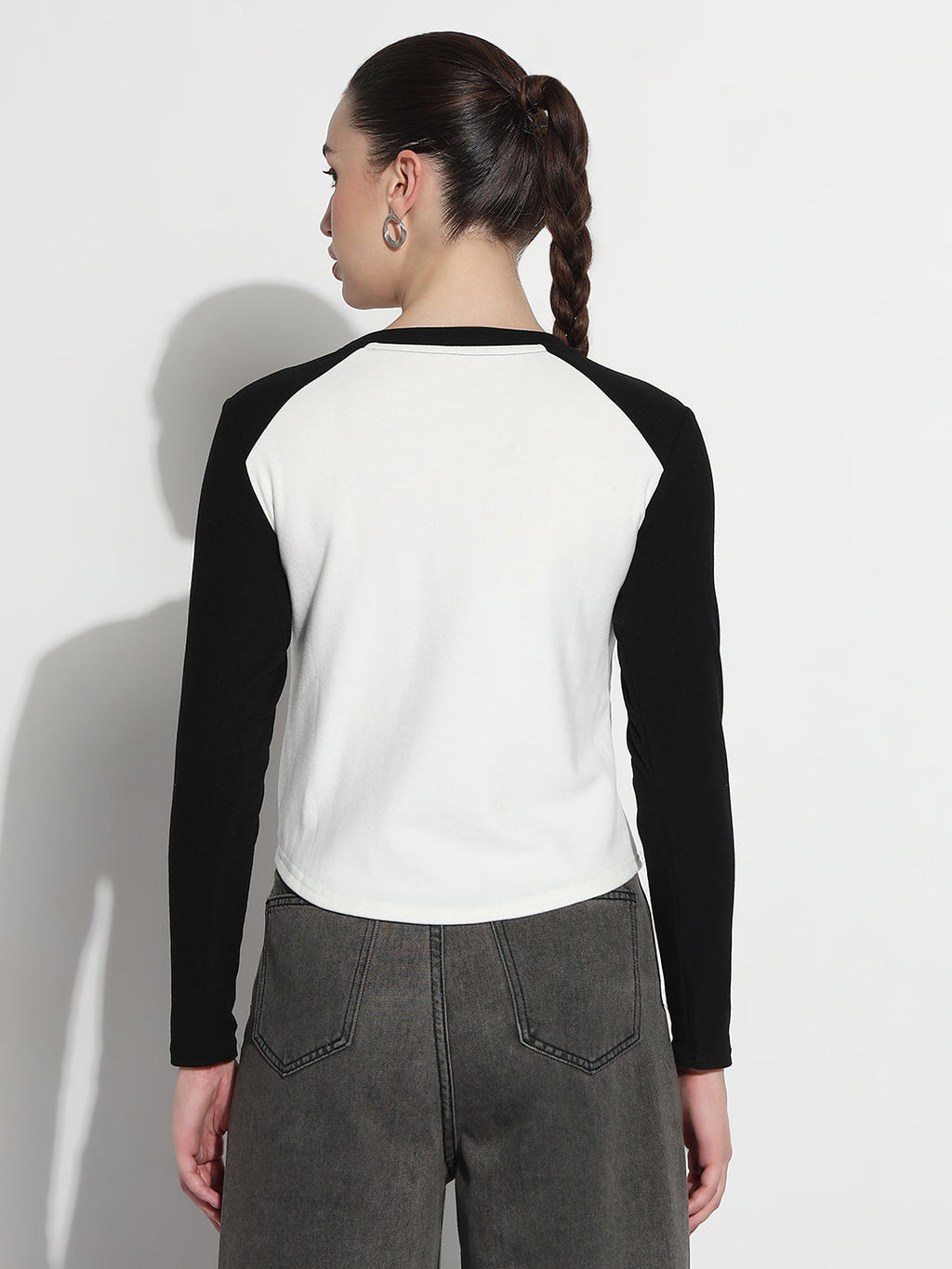 Women's Graphic White Round Neck Top