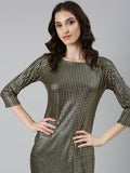Women's Gold Embellished Sheath Dress