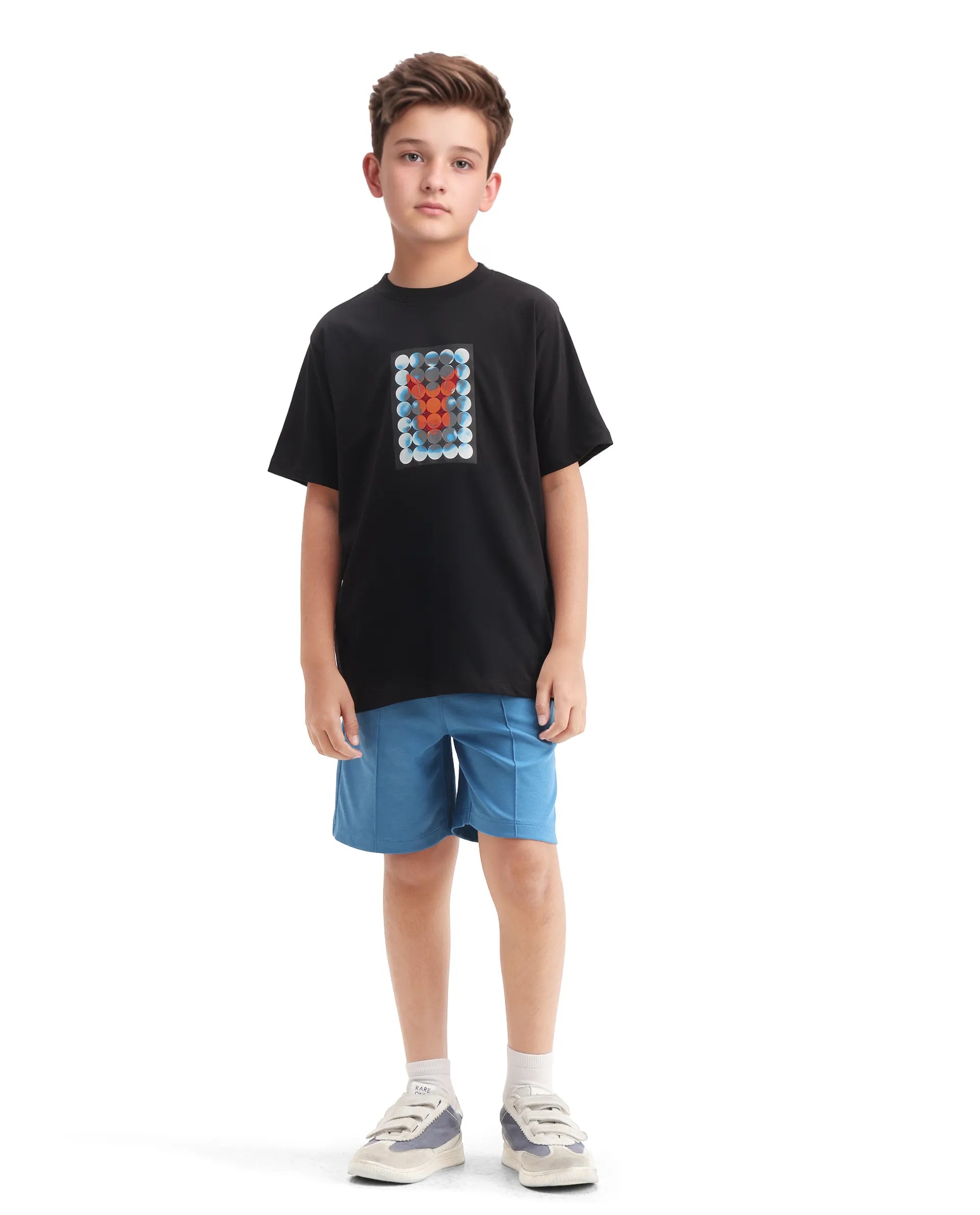 Rare Ones Kids Locon-K Black Cotton Graphic Print Regular Fit T-Shirt