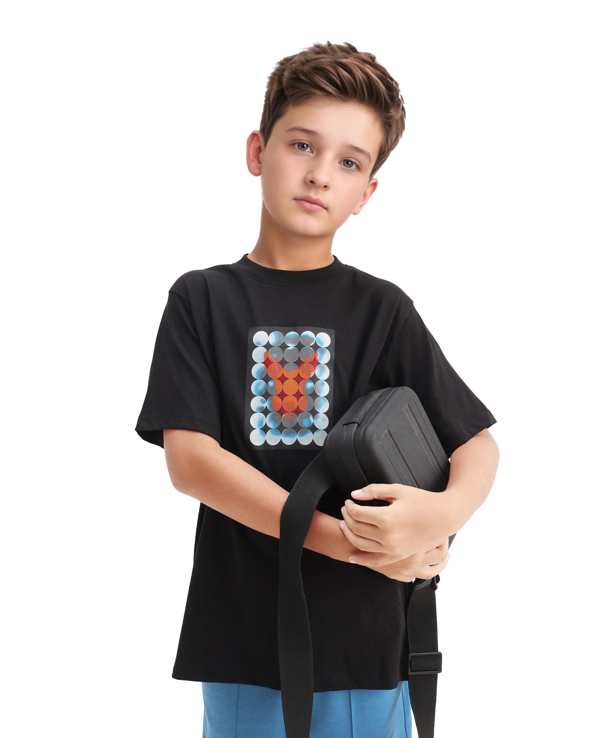 Rare Ones Kids Locon-K Black Cotton Graphic Print Regular Fit T-Shirt