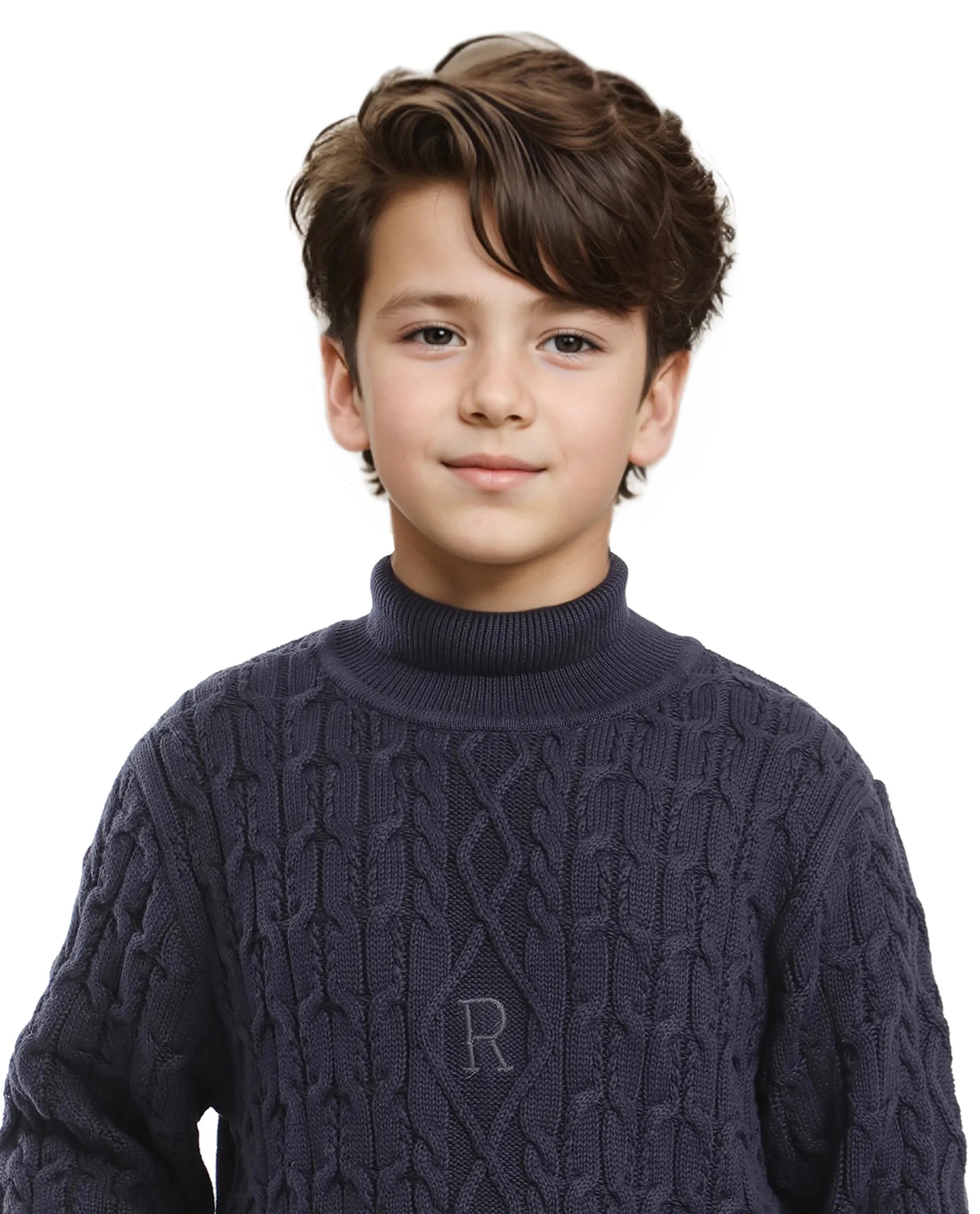 Rare Ones Kids Congo Navy Full Sleeve Jacquard Sweater