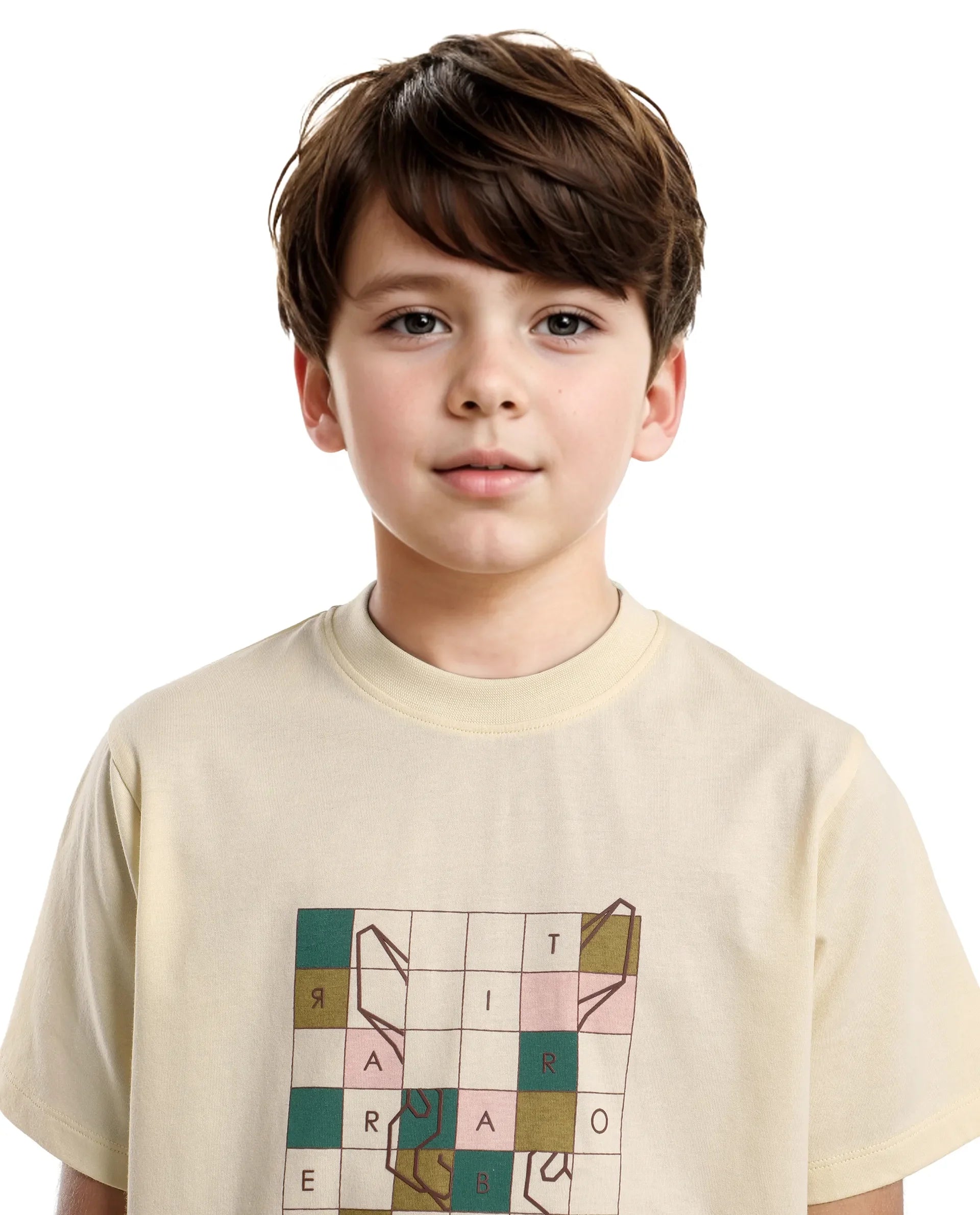 Rare Ones Kids Cove-K Pastel Yellow Cotton Printed Slip-On Regular Fit T-Shirt