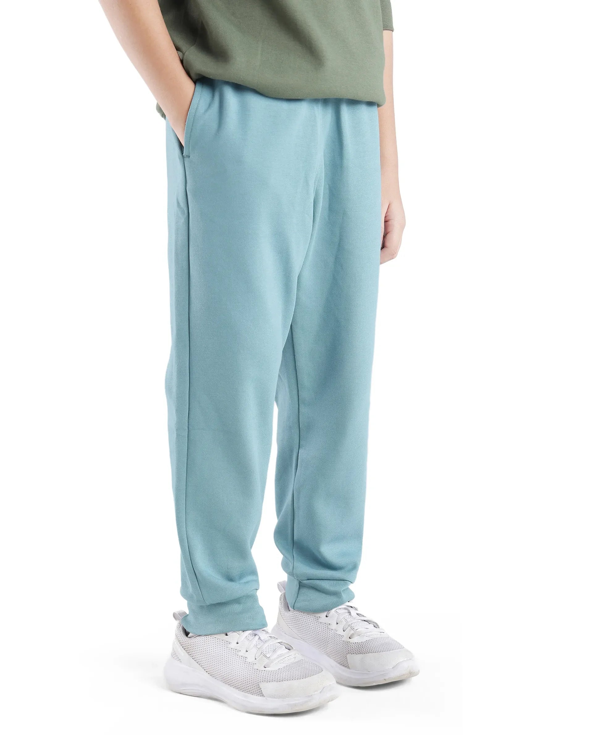 Rare Ones Kids Crat Turq Cotton Poly Solid Trackpant