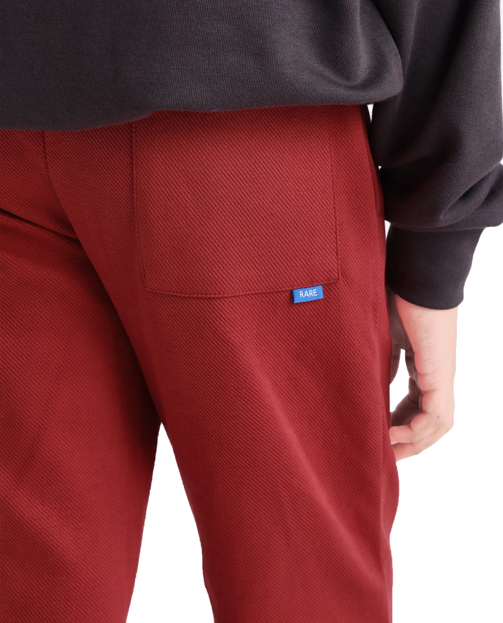 Rare Ones Kids Dane-B Red Cotton Drawstring Closure Straight Fit Trackpant