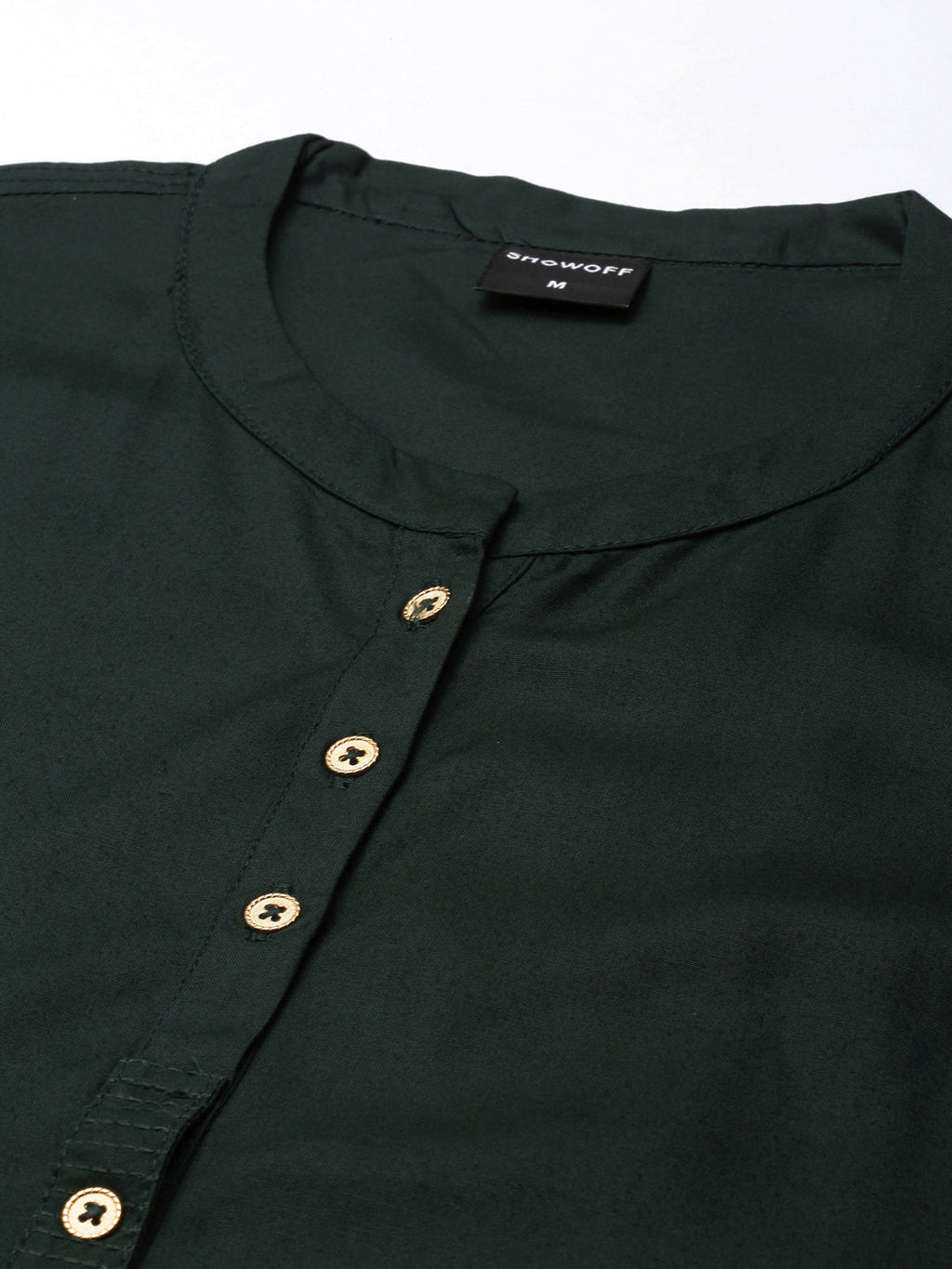 Women's Straight Green Solid Kurta