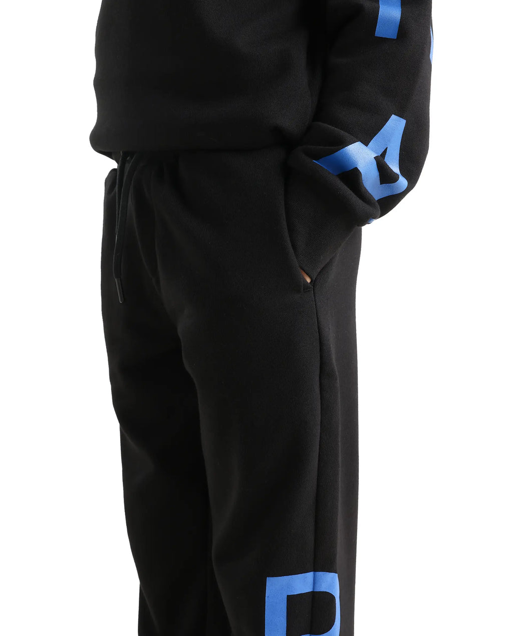 Rare Ones Kids Draw-B Black Cotton Drawstring Regular Fit Trackpant