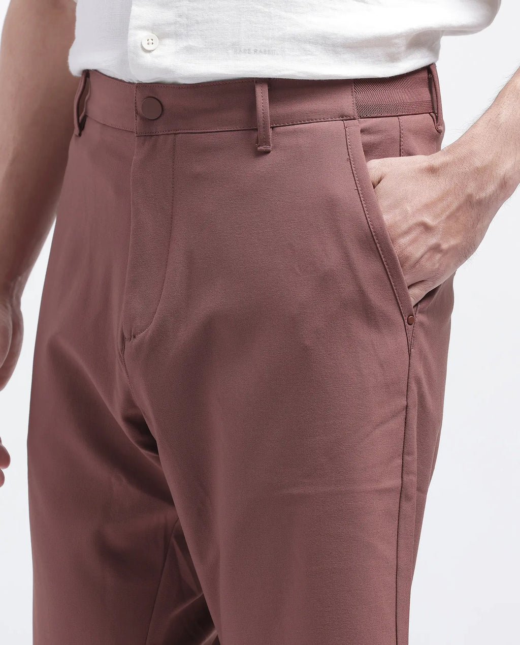 Rare Rabbit Men's Drivo Dusky Rust Cotton Blend Plain Regular Fit Shorts
