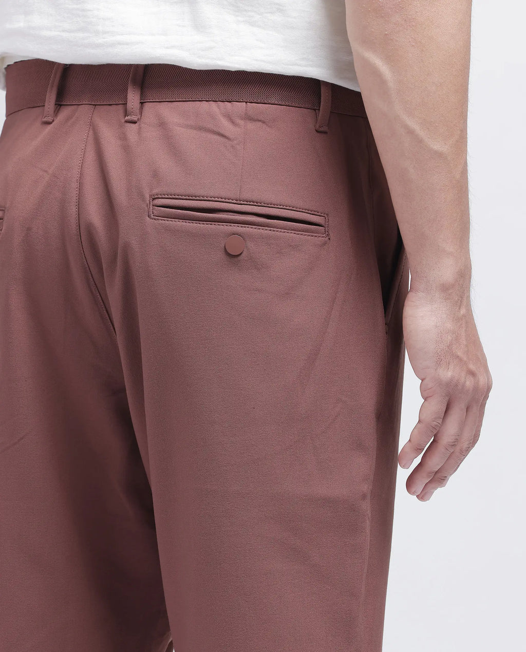 Rare Rabbit Men's Drivo Dusky Rust Cotton Blend Plain Regular Fit Shorts