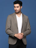 Men's Grey Solid Single Breasted Blazer