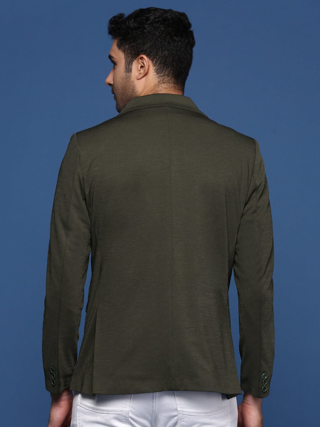 Men's Green Slim Fit Single Breasted Casual Blazer