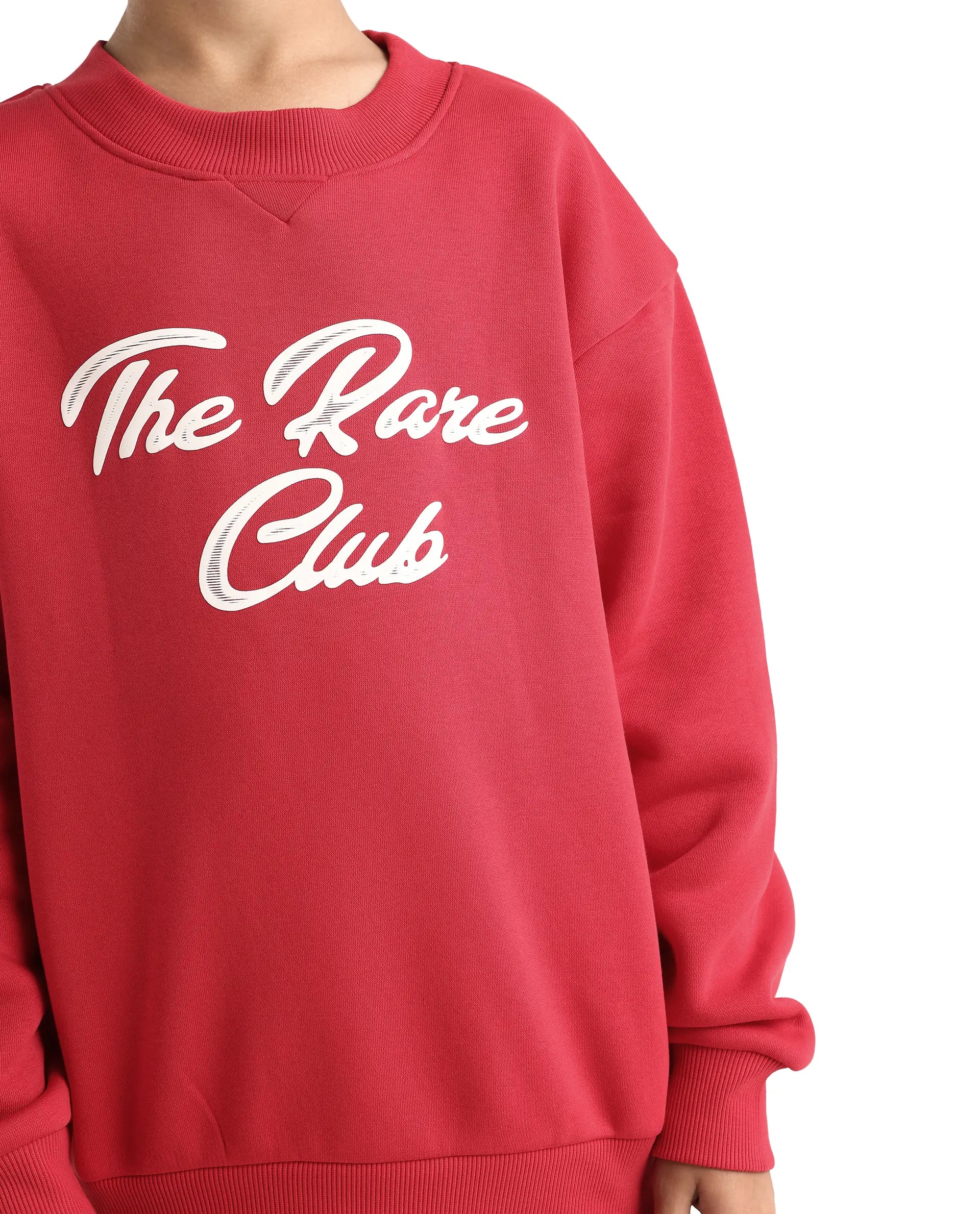 Rare Ones Kids Fabio Dark Red Cotton Blend Pull-On Closure Graphic Print Full Sleeves Boxy Sweatshirt