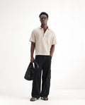 Rare Rabbit Men's Freks Black Cotton Plain Baggy Fit Jeans