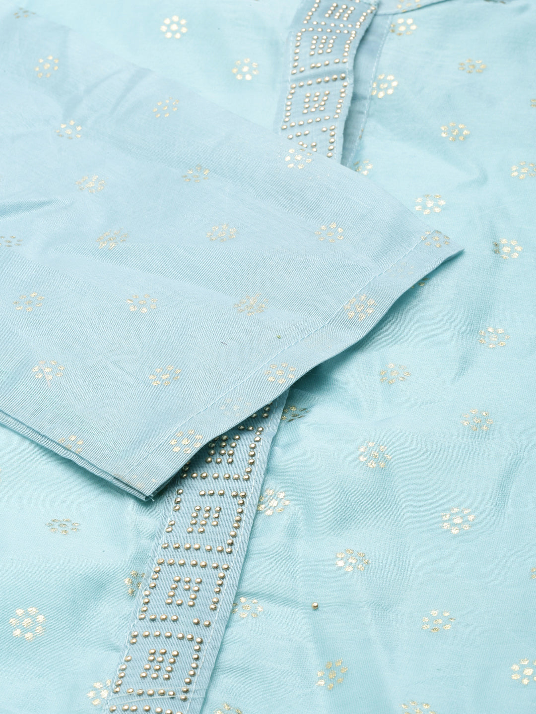 Women's Mandarin Collar Printed Blue Straight Kurta
