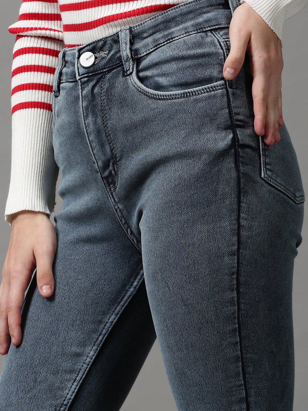 Women's Grey Skinny Fit Stretchable Denim Jeans