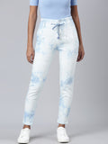 Women's Blue Heavy Fade Acid Wash Mom Fit Denim Jeans