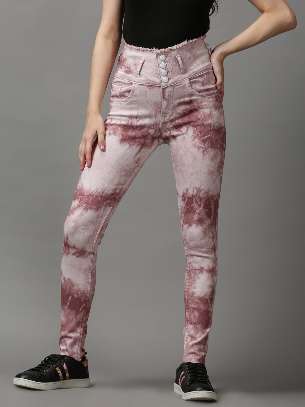 Women's Mauve Skinny Fit Light Fade Stretchable Denim Jeans