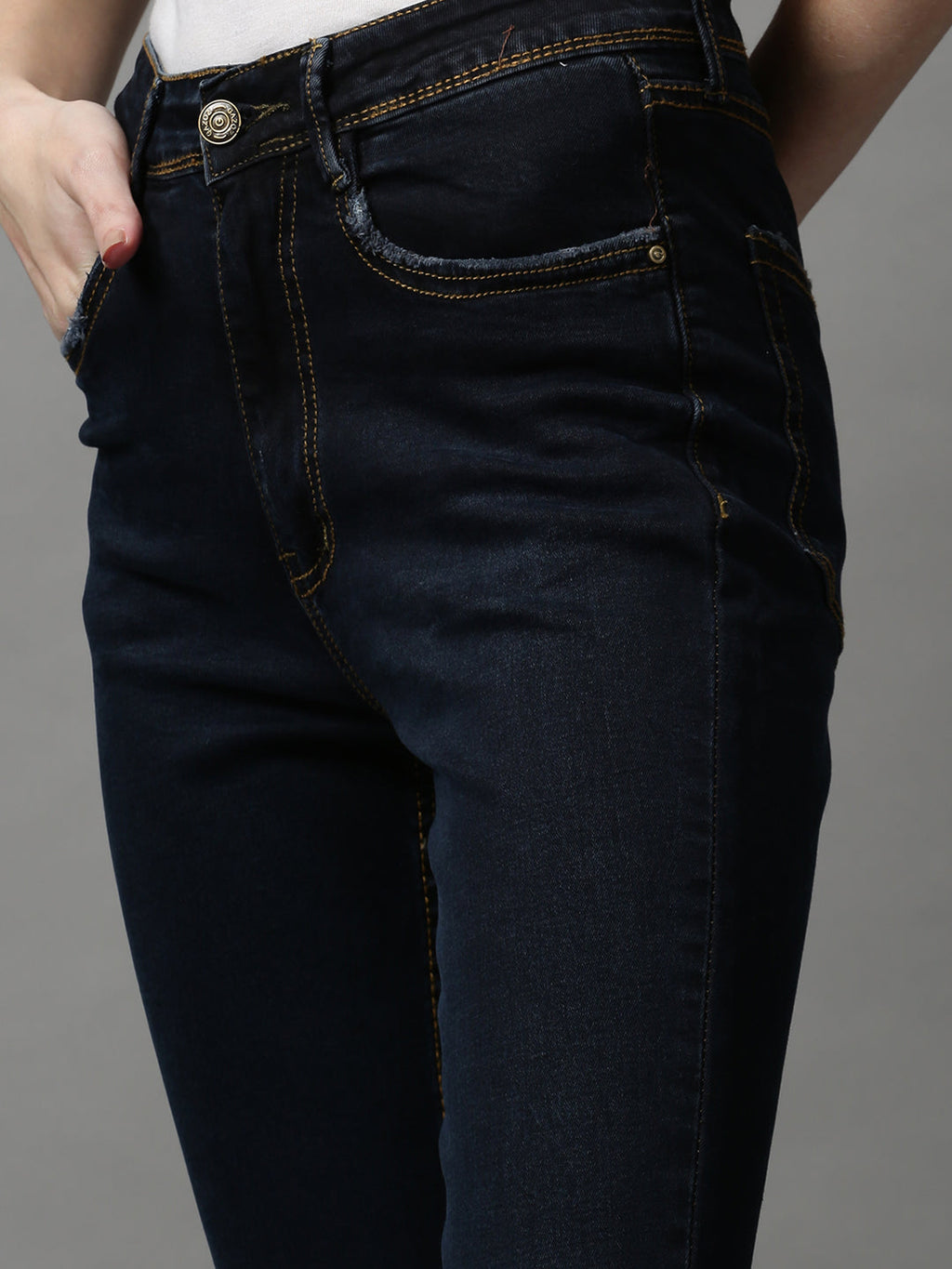 Women's Navy Blue Skinny Fit Stretchable Denim Jeans