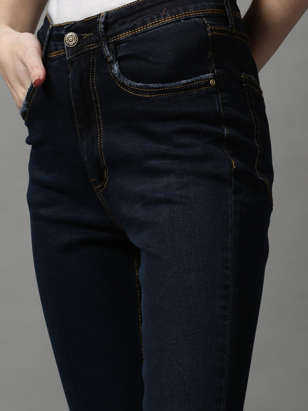 Women's Navy Blue Skinny Fit Stretchable Denim Jeans