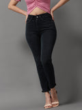 Women's Dark Grey Jean Slim Fit High-Rise Stretchable Jeans