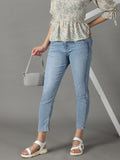 Women's Blue High-Rise Light Fade Stretchable Cotton Jeans