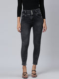 Women's Dark Grey Skinny Fit Light Fade Denim Jeans