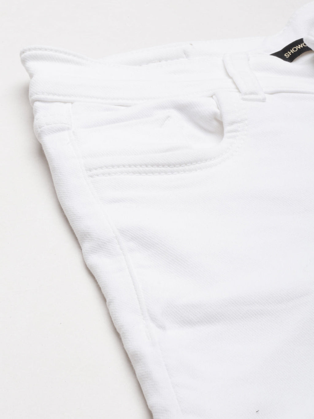 Women's White High-Rise Bootcut Denim Slit Jeans