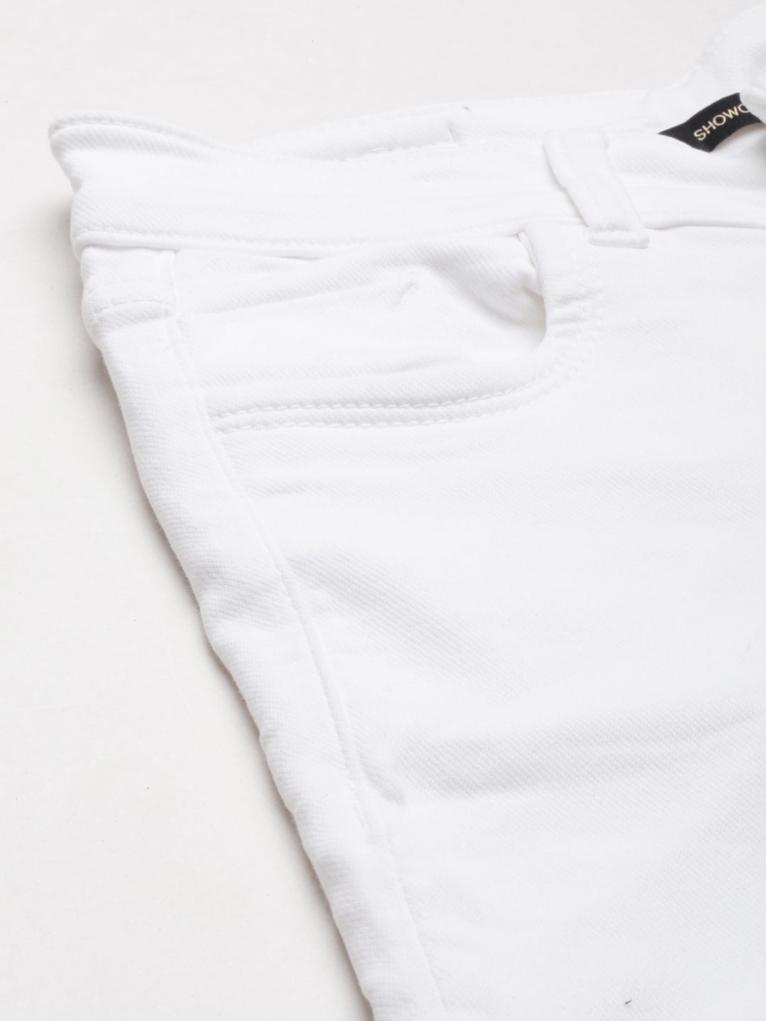 Women's White High-Rise Bootcut Denim Slit Jeans