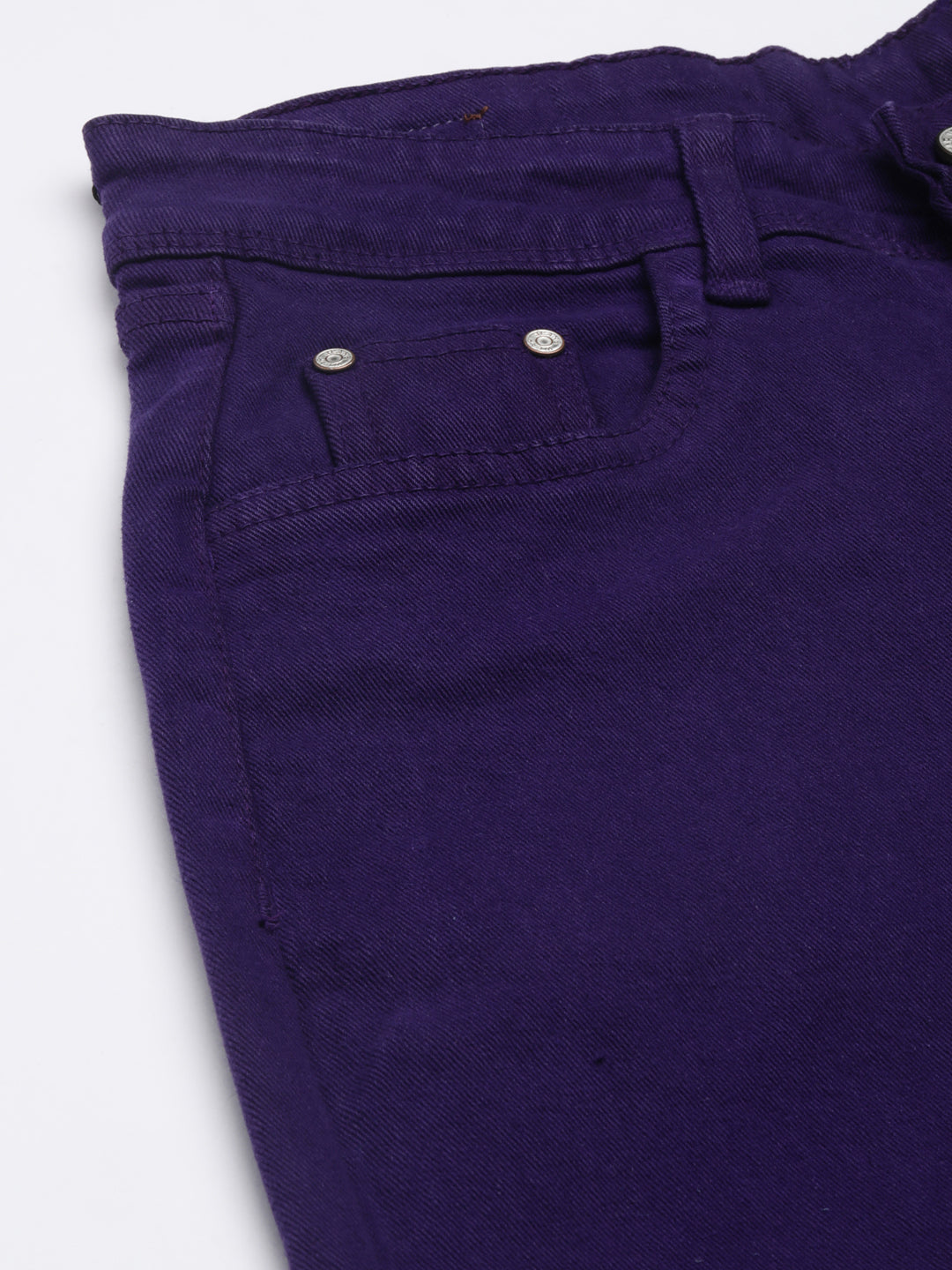 Women's Violet Straight Fit Acid Wash Stretchable Denim Jeans