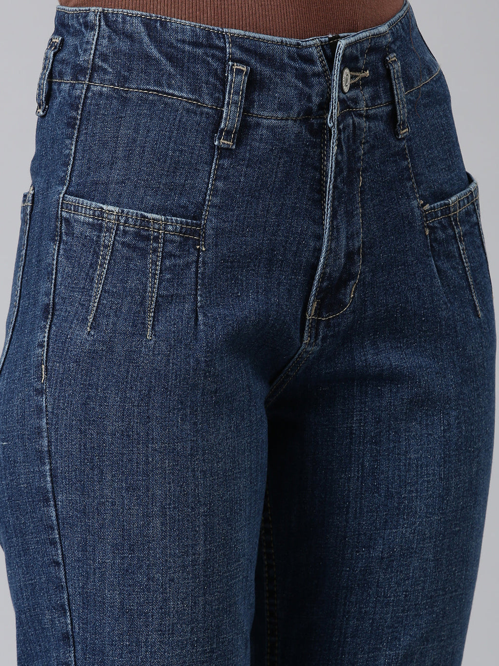 Women's Blue Mom Fit High-Rise Denim Jeans