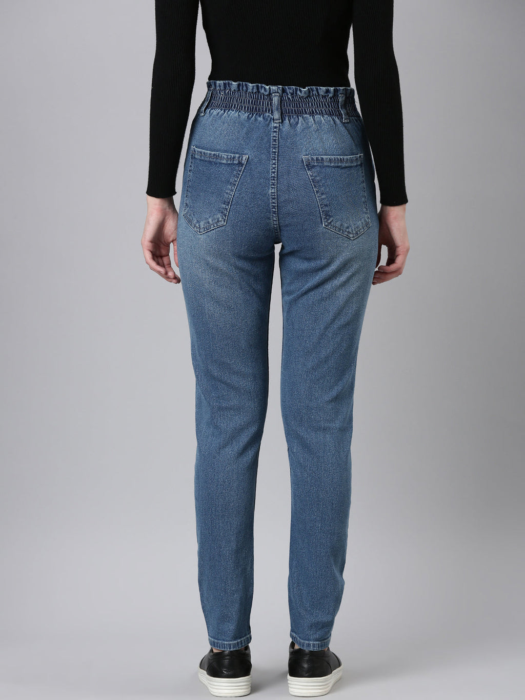 Women's Blue High-Rise Mom Fit Denim Jeans