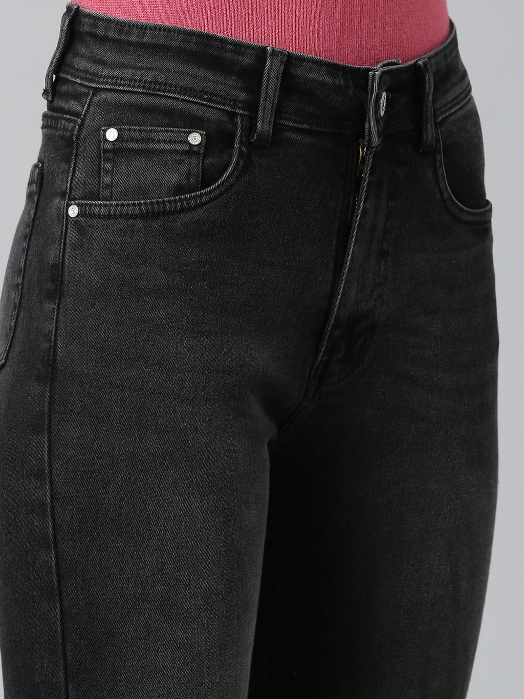 Women's Black Light Fade High-Rise Denim Jeans