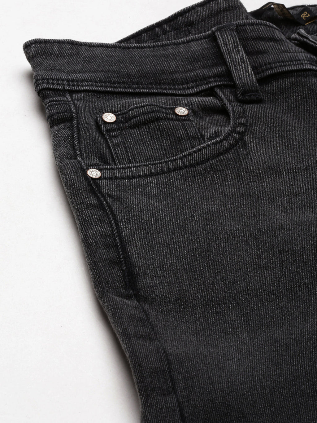 Women's Dark Grey Wide Leg Mid-Rise Cropped Denim Jeans