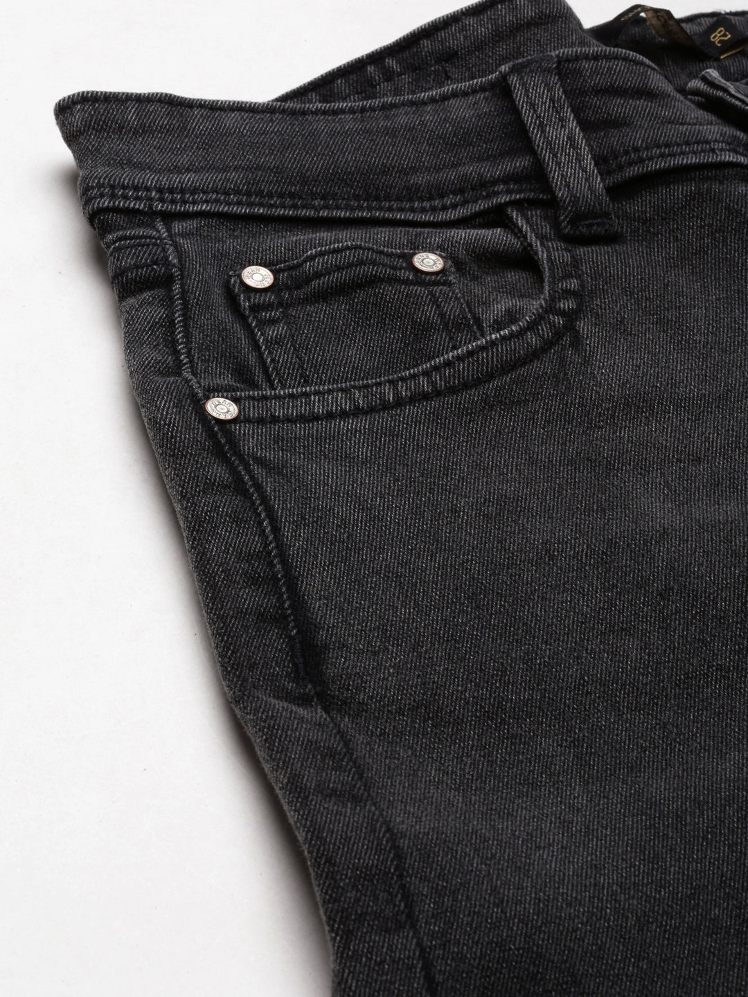 Women's Dark Grey Wide Leg Mid-Rise Cropped Denim Jeans