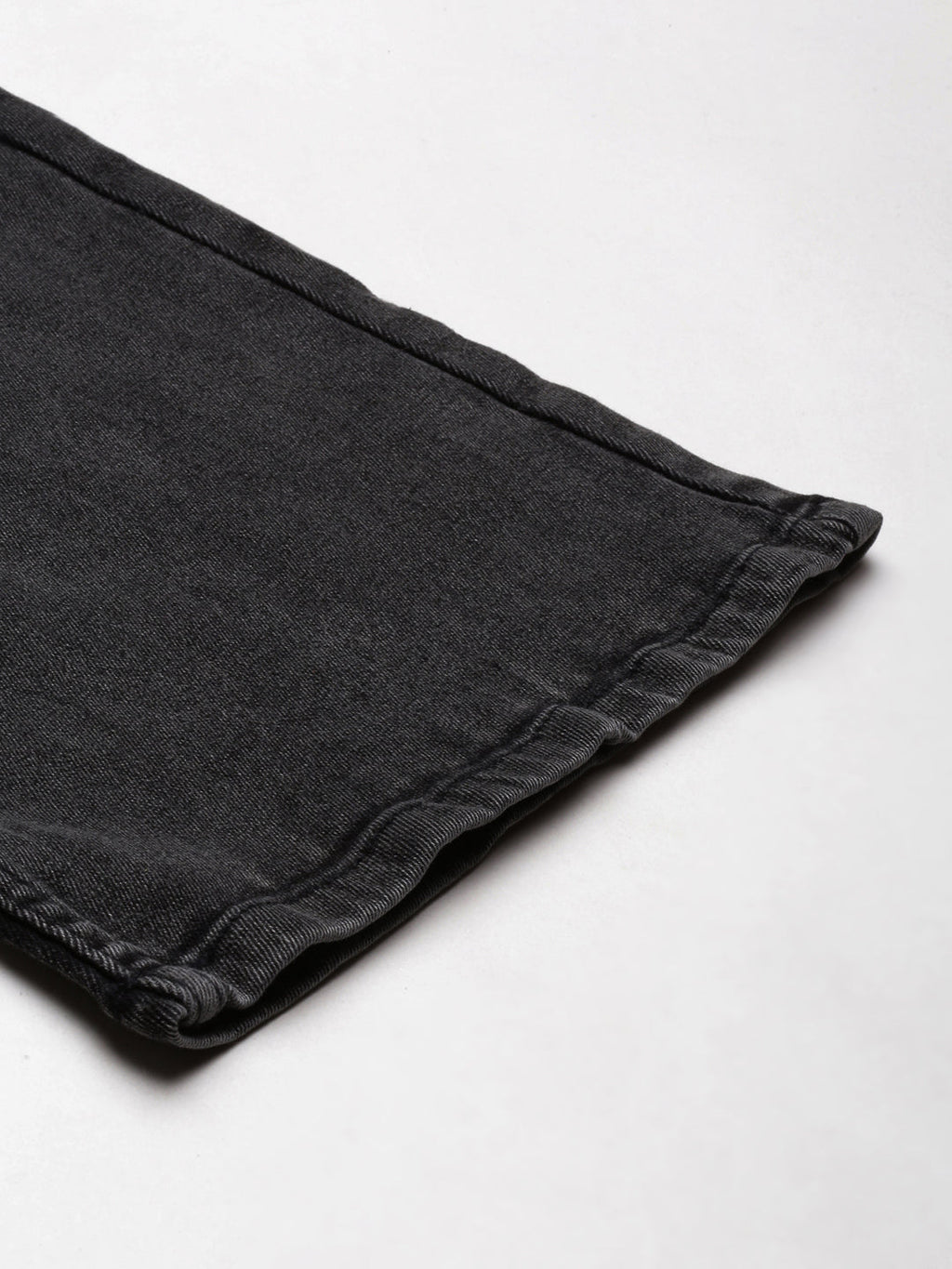 Women's Dark Grey Wide Leg Mid-Rise Cropped Denim Jeans