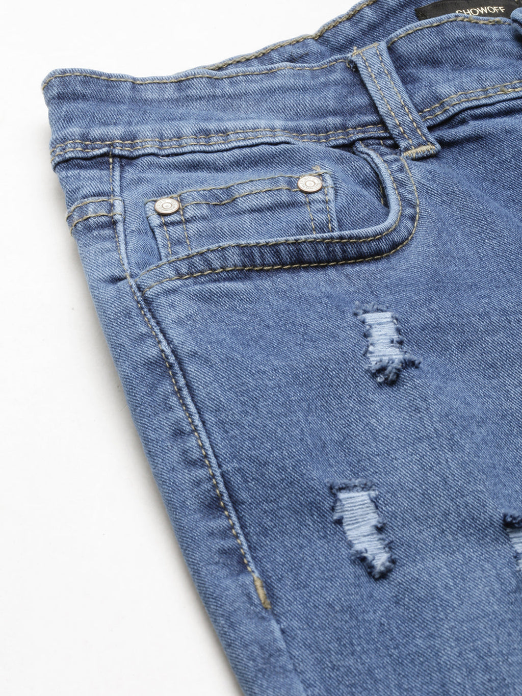 Women's Blue High-Rise Light Fade Denim Jeans
