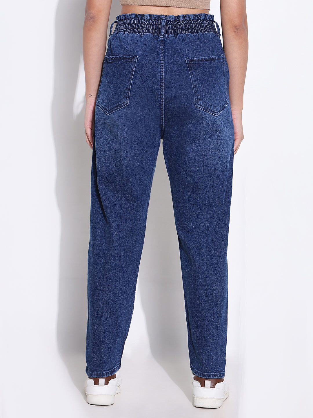 Women's Blue Comfort Light Fade Acid Wash Stretchable Jeans