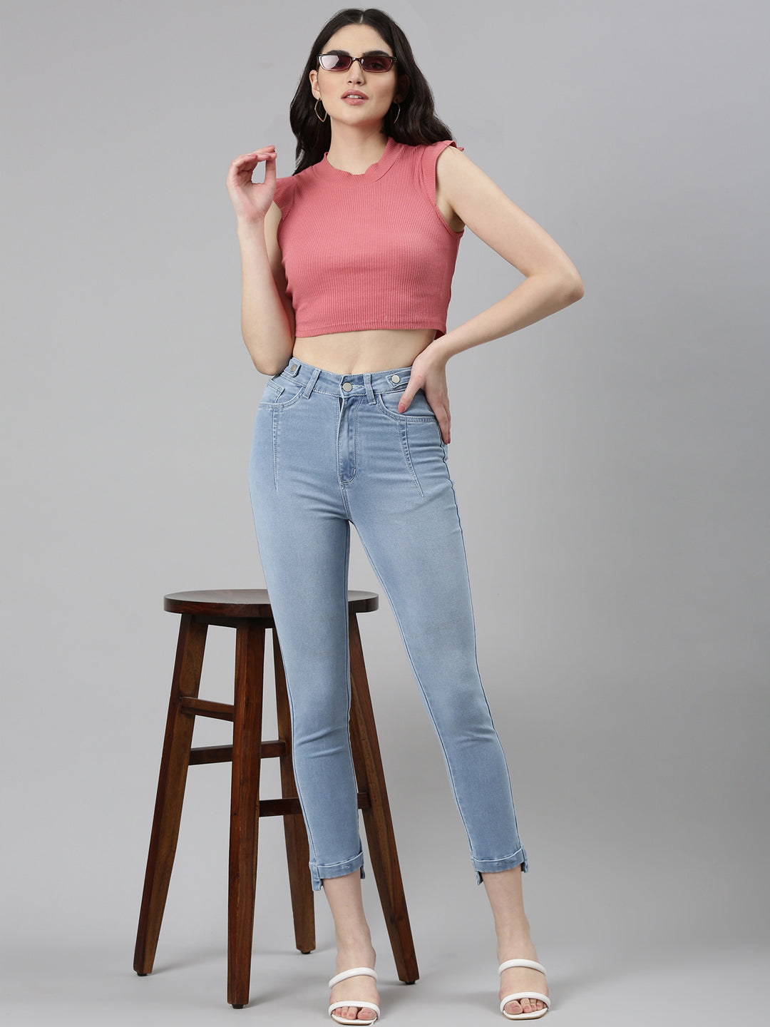 Women's Blue Jean Light Fade Denim Jeans